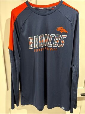 Fanatics Denver Broncos Navy and Orange Long Sleeve Shirt